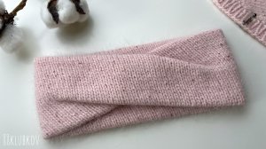 ОЧЕНЬ КРАСИВАЯ И ПРОСТАЯ. Двойная повязка на голову спицами без шва.