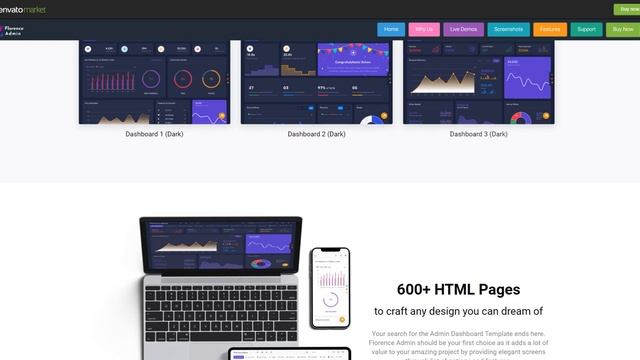 Bootstrap Admin Dashboard Template with Admin Panel – Florence смотреть онлайн