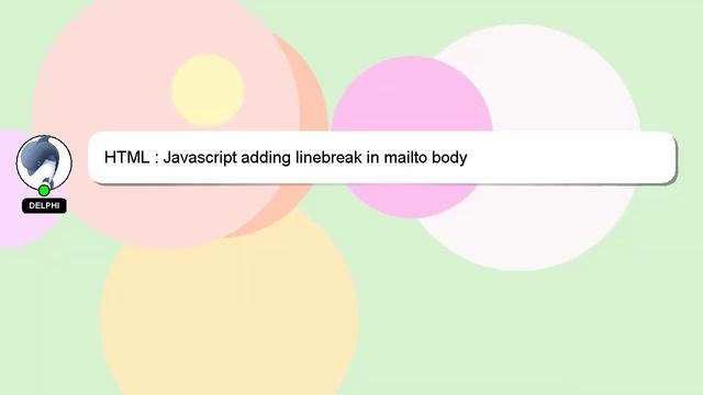 HTML : Javascript adding linebreak in mailto body смотреть онлайн
