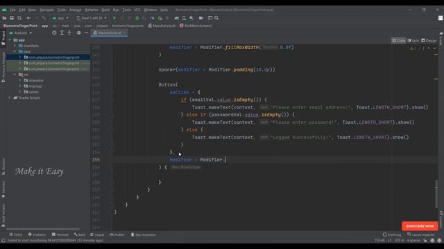How to integrate Biometric Fingerprint in Jetpack Compose | Login | Android | Kotlin | Make it Easy смотреть онлайн