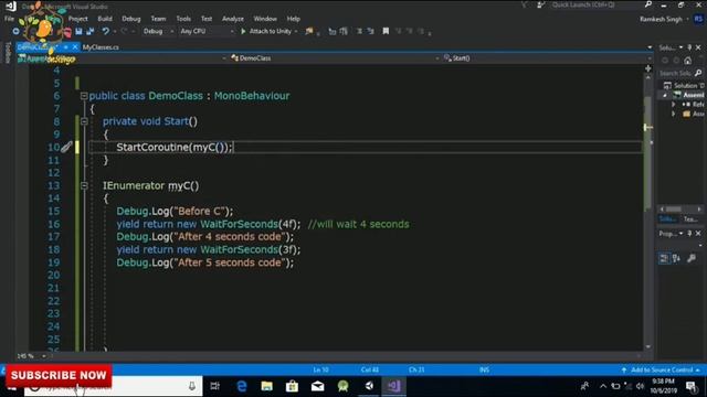 COROUTINE IN UNITY C# [Hindi] смотреть онлайн