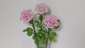 Бисероплетение. Цветы из бисера. Бокаловидные розы из бисера. 1 часть .Мастер класс. Пошаговый МК.