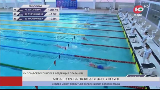 Югорчанка одержала 2 победы на Кубке страны по плаванию смотреть онлайн