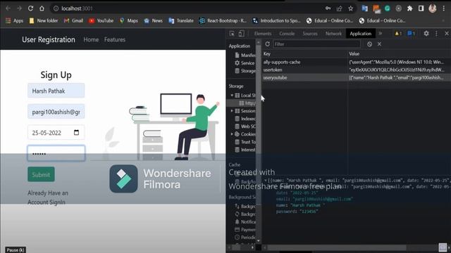 React Js Sign Up & Sign In Form With LocalStorage In One Video II ReactJs Projects смотреть онлайн