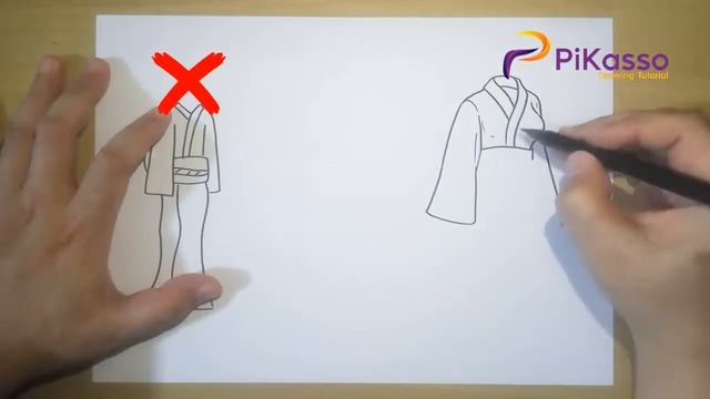 How to Draw Kimono Step by Step