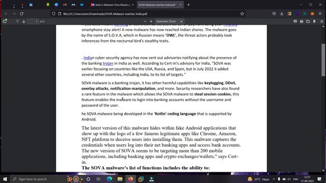 Alert! Safe From S.O.V.A Virus(android) | Cyber Attack(India) |Detail Explanation(In Hindi) смотреть онлайн