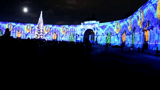 Предновогодний Санкт-Петербург, дворцовая площадь. смотреть онлайн