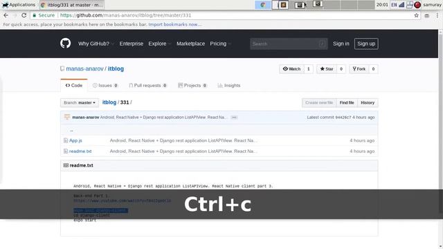 Android, React Native + Django rest application ListAPIView. React Native client part 3. смотреть онлайн