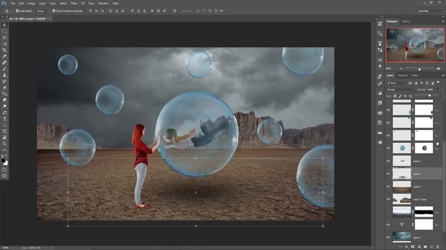 Magic bubble photo manipulation | photoshop tutorial cc смотреть онлайн