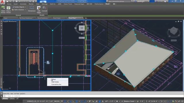 Autodesk AutoCAD Architecture - Roof grip editing video смотреть онлайн