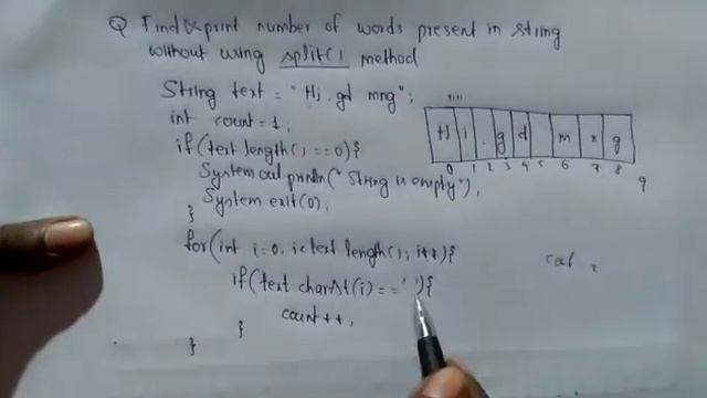 print number of words in string without using split() in Java Telugu explanation смотреть онлайн