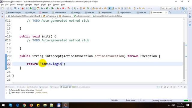 Authentication with Interceptor in Struts 2 смотреть онлайн