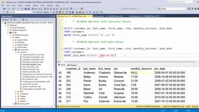 קורס SQL בסיסי, שיעור 9 - BETWEEN Operator смотреть онлайн