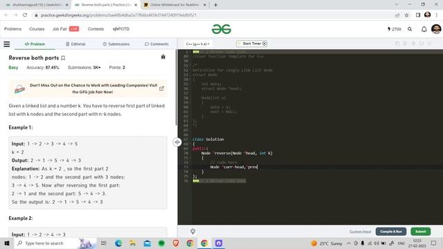Reverse both parts | GFG POTD | Easy Explanation | Hindi | TC:-O(N) | SC:-O(1) смотреть онлайн
