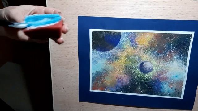 Видео урок для детей по изобразительному искусству 1го и 2го класса. Пейзаж гуашью" я рисую космос смотреть онлайн