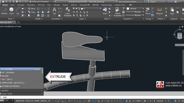 Curs Autocad 2015 /2023, secventa din lectia 155 B Mesh Edit смотреть онлайн