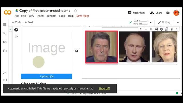 face image mimicks head movements - google colab смотреть онлайн
