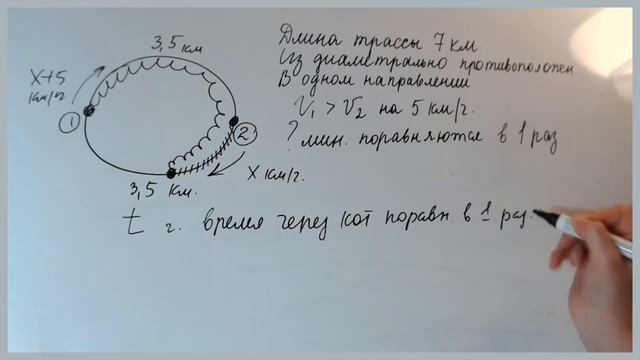 Два мотоциклиста стартуют одновременно из двух диаметрально противоположных точек круговой трассы . смотреть онлайн