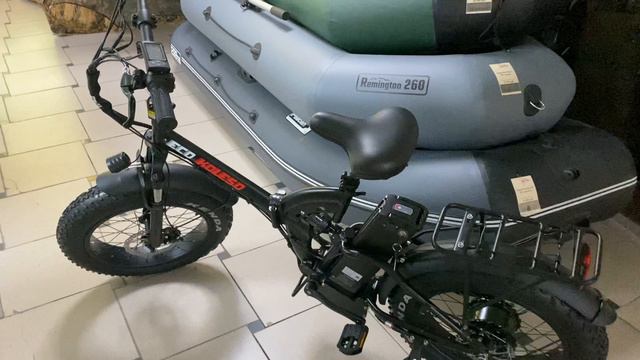 Складной электровелосипед двухподвес для активного отдыха, рыбалки - Eco Drive V5 LUX 1000W 48V21Ah смотреть онлайн