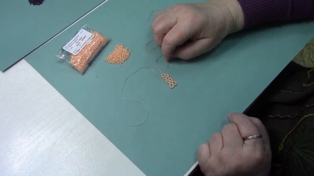 Бисерная сетка на три ромба. смотреть онлайн