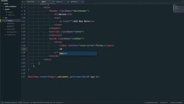 Let's Code Along React: Noted - Base App Structure [3/7] смотреть онлайн