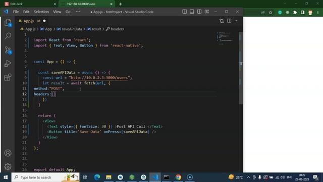 React Native tutorial in Hindi #52 Post api in React-native смотреть онлайн