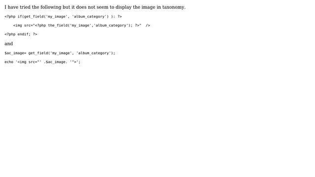 Wordpress: ACF Display Taxonomy Image Field