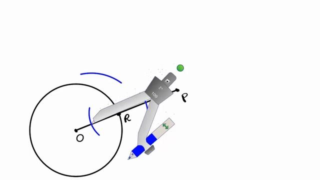 How to construct a tangent line to a circle point of tangency radius perpendicular line at endpoint смотреть онлайн