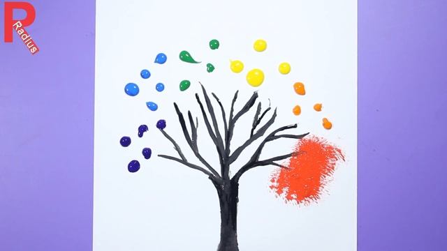 Rainbow Tree｜Landscape Acrylic Painting Step by Step #1｜Satisfying Demo смотреть онлайн