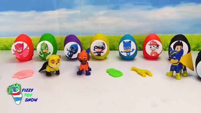15 Sorpresas en Huevos de Plastilina de Paw Patrol y PJ Mask con Fizzy y Phoebe смотреть онлайн