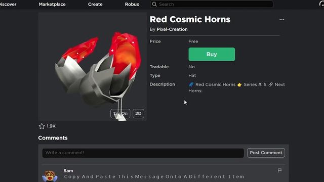 GET THIS FREE UGC LIMITED HORNS ON ROBLOX ? смотреть онлайн