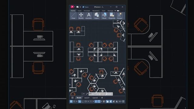 AutoCAD 2024 - BReplace Command (Block Replace) смотреть онлайн