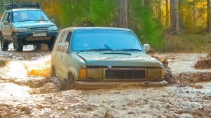 Попали в ловушку  Нива Шевроле на 31 тракторах и стоковый Opel Monterey Оффроад в лесу
