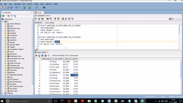 Oracle Database11g tutorials 6 :How to use logical operators AND,OR,NOT смотреть онлайн