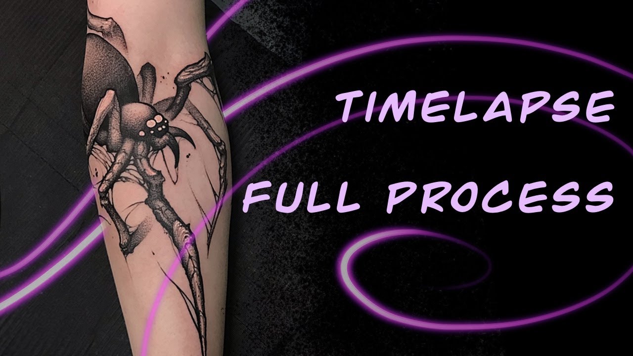 [TIMELAPSE] Тату «Паук» процесс нанесения. Tattoo Process “Spider”