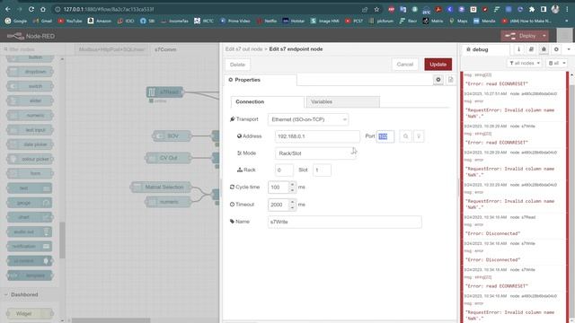 Node-red communication with Siemens S7 PLC смотреть онлайн