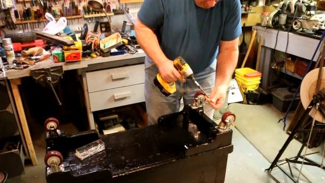 Restoring AC Gardner's Tool Box Part 19 Paint & Mounting The Casters