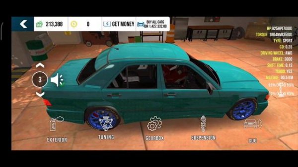 MERCEDES BENZ 190e GEARBOX SETTING 925HP || CAR PARKING MULTIPLAYER