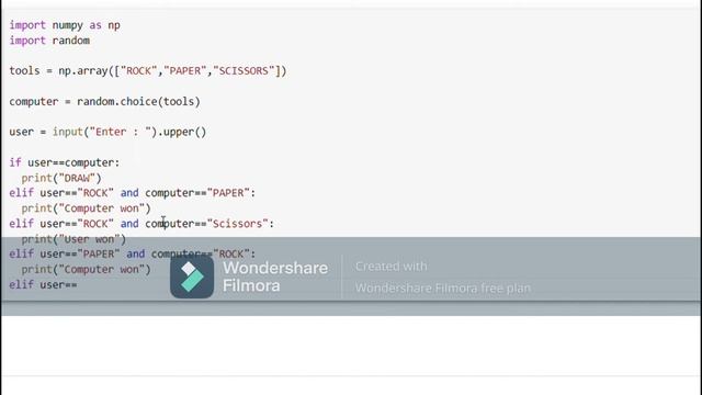 ROCK PAPER SCISSORS USING PYTHON смотреть онлайн