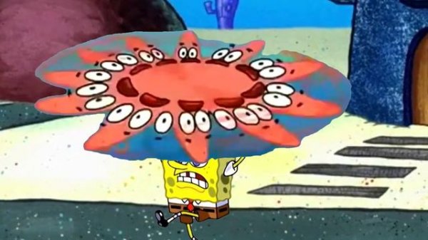 Spongebob beats up Patrick