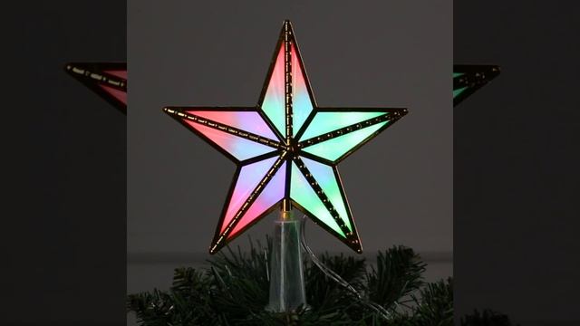 Светодиодная верхушка на ёлку "Звезда серебро и золото" смотреть онлайн
