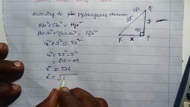 The sides of a right angle triangle PQR are PQ=7cm, QR=25cm and angle P=90° res. find tanQ-tanR. смотреть онлайн