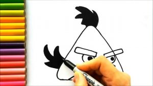 Angry Birds Как нарисовать желтую птичку - How To Draw The Yellow Angry Bird