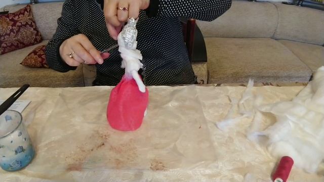 Ватная игрушка Красная королева. Мастер класс. Часть 2. смотреть онлайн