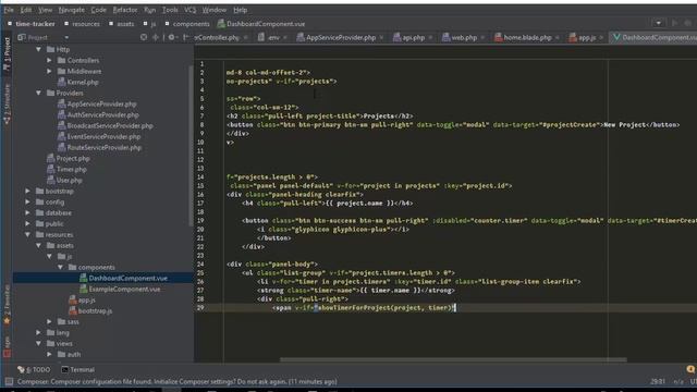 Create a time tracker application using Laravel and Vue смотреть онлайн