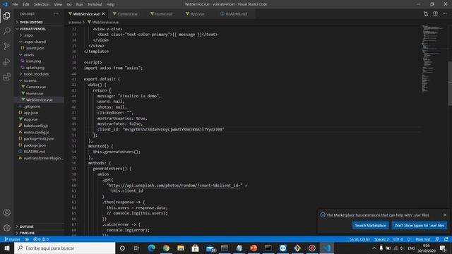 Deber 2 - Lectura de Webservices Intermedio (Random Unsplash Photos) utilizando Vue Native Framewor смотреть онлайн