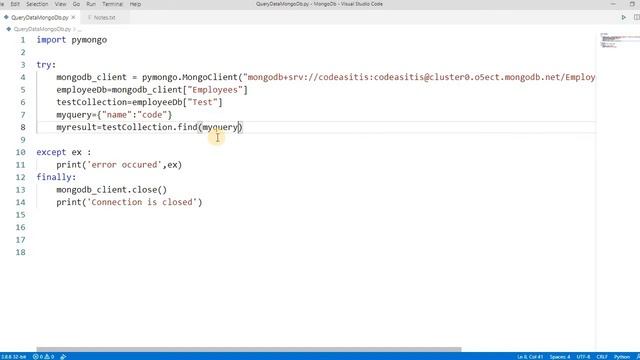 Python MongoDb Tutorial #4 - Fetching/Querying Documents/Data in MongoDb Atlas using PyMongo смотреть онлайн