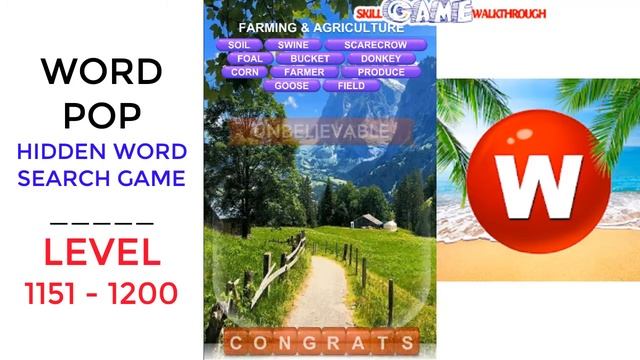 Word Pop - Hidden Word Search Game Level 1151 - 1200 Walkthrough | SkillGameWalkthrough смотреть онлайн