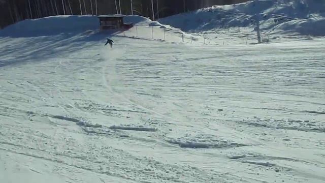 Солнечная долина. Вова на сноуборде. Длинная трасса (2). смотреть онлайн