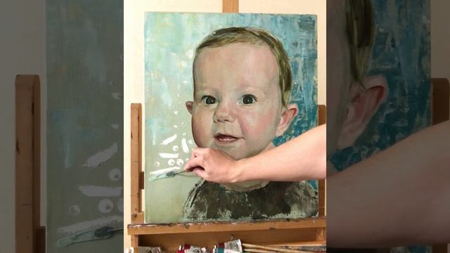 Portrait painting art, oil on canvas. смотреть онлайн